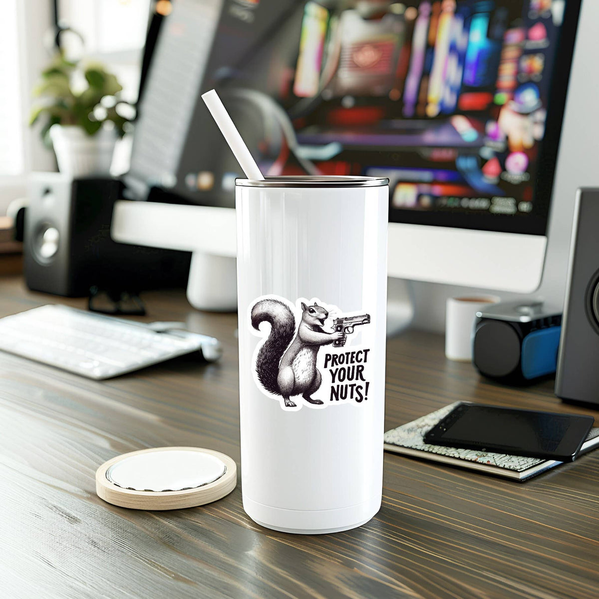 Funny Squirrel Vinyl Sticker
