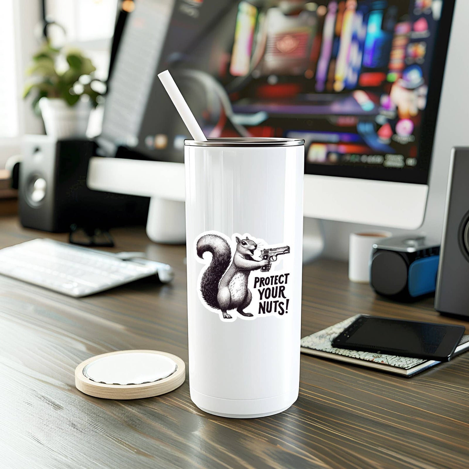 Funny Squirrel Vinyl Sticker
