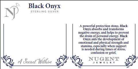 BLACK ONYX STERLING SILVER Oval