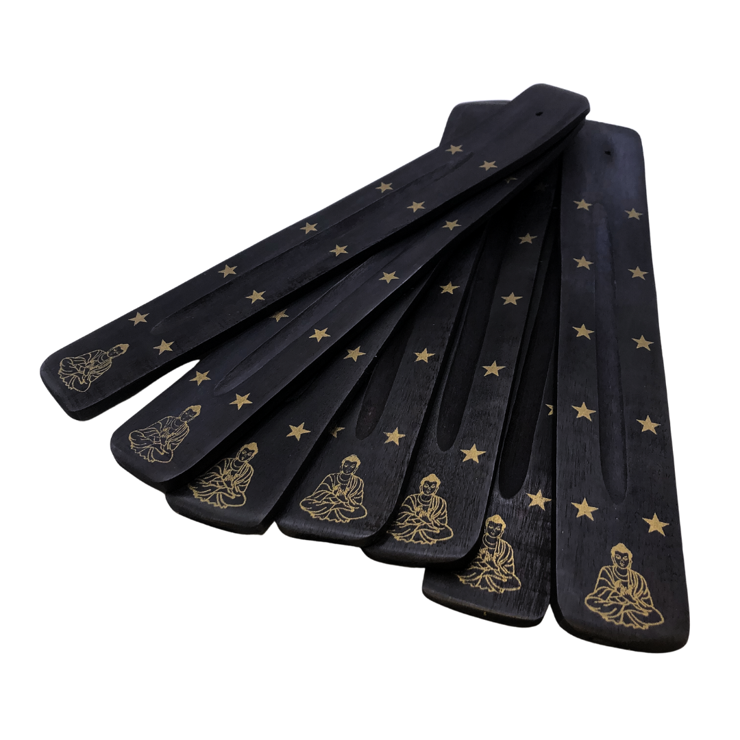 10" Black Buddha Incense Burner