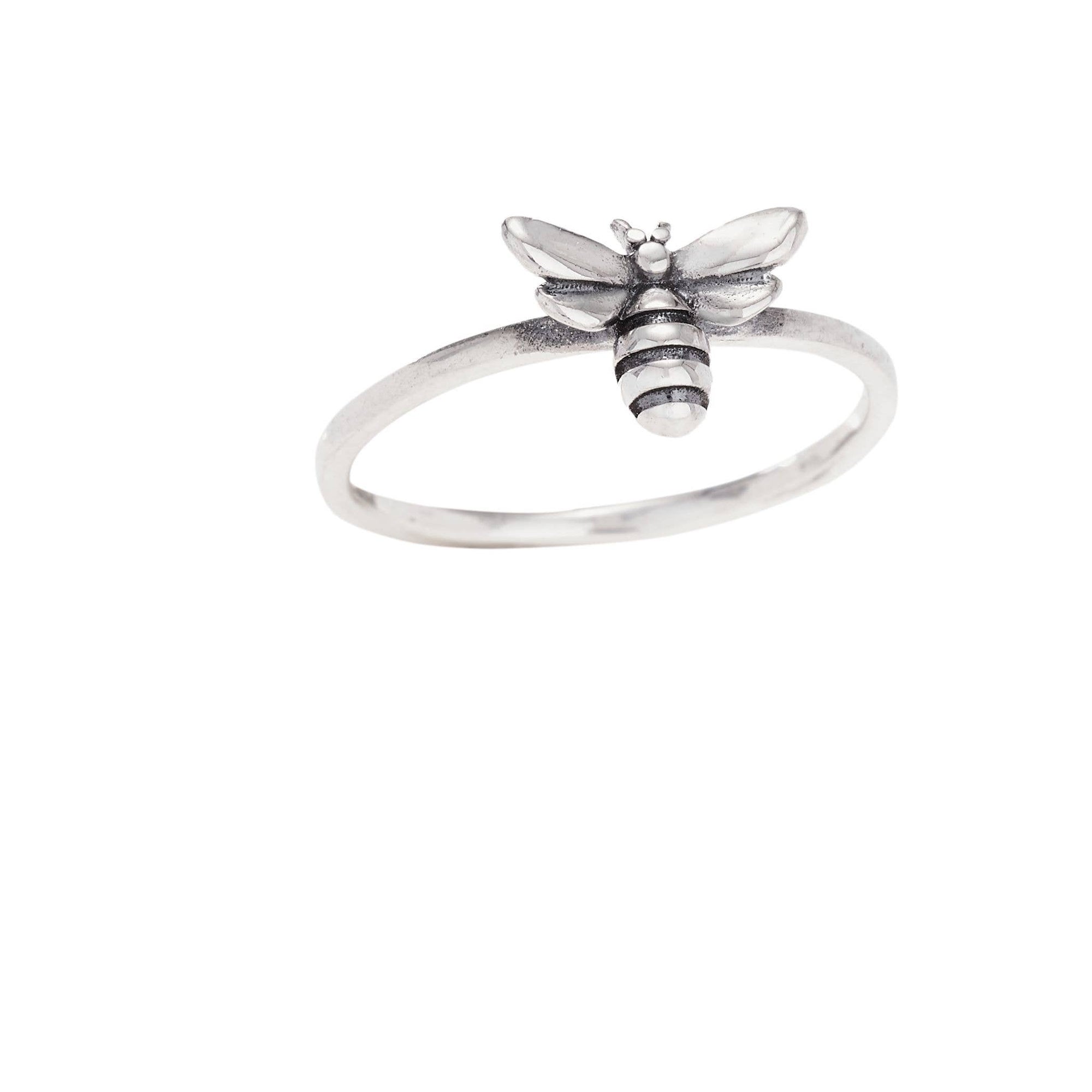 Small Bee Sterling Silver Ring