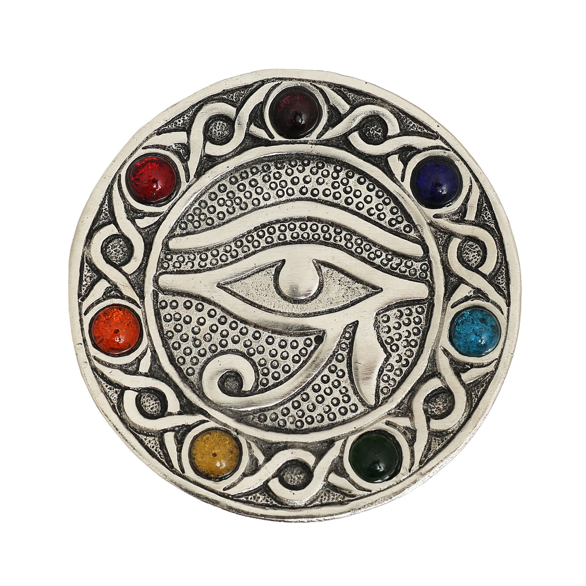 Metal Eye of Horus Stones Incense Burner