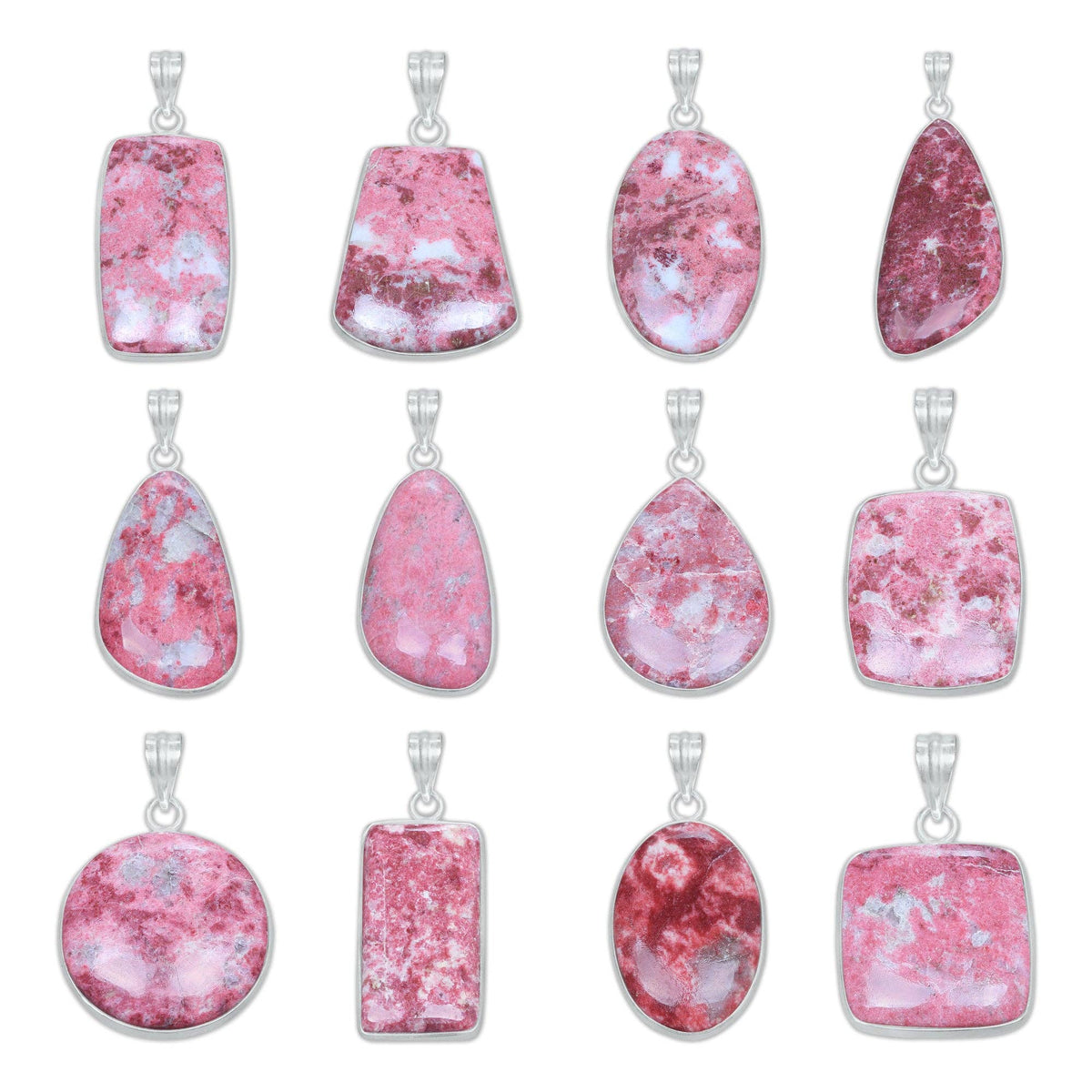 Thulite Silver-Plated Pendant
