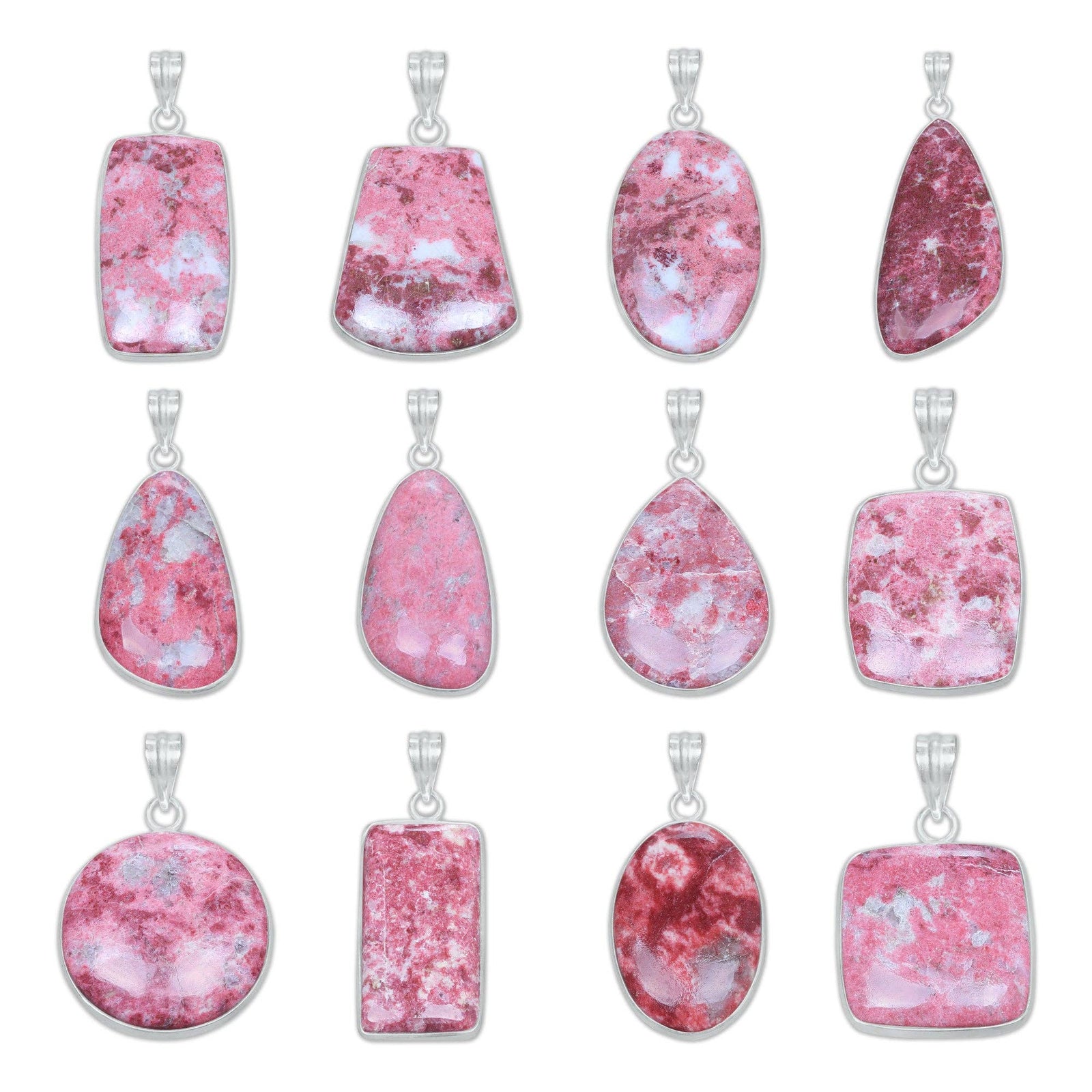 Thulite Silver-Plated Pendant