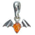 Amber Sterling Silver Bat Pendant