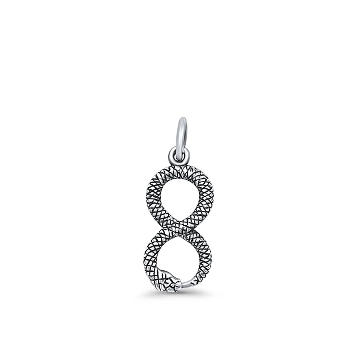 Infinity Snake Pendant Oxidized 925 Sterling Silver