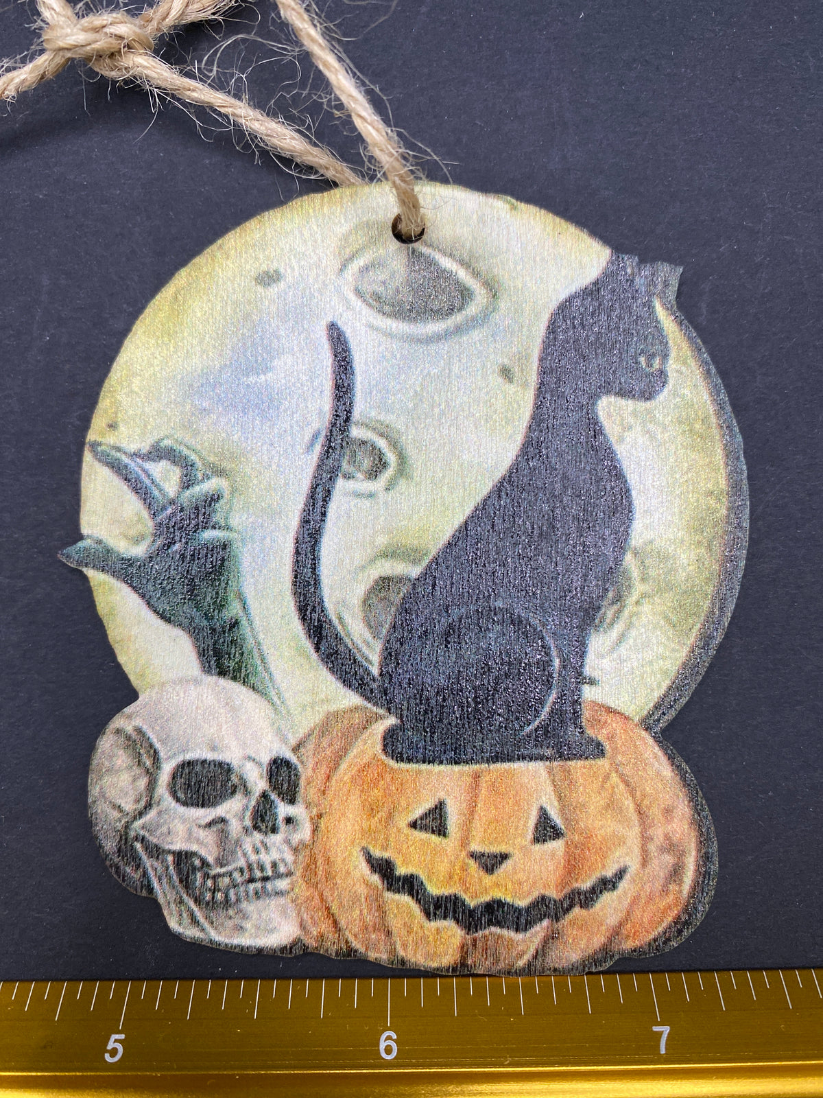 Black Cat Wooden Ornament