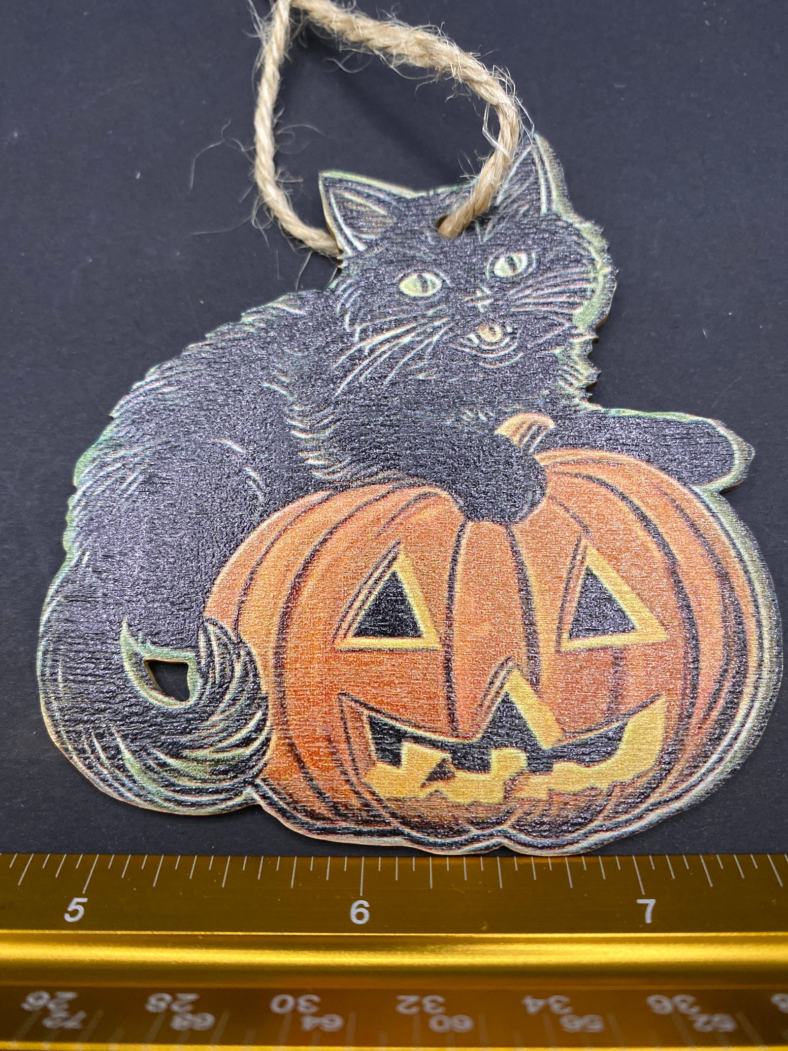 Black Cat Wooden Ornament