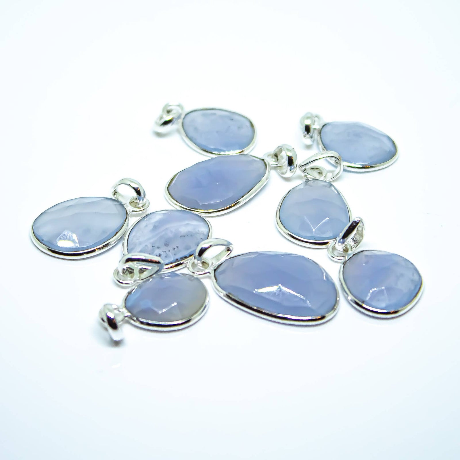 Chalcedony Gemstone Sterling Silver Pendant
