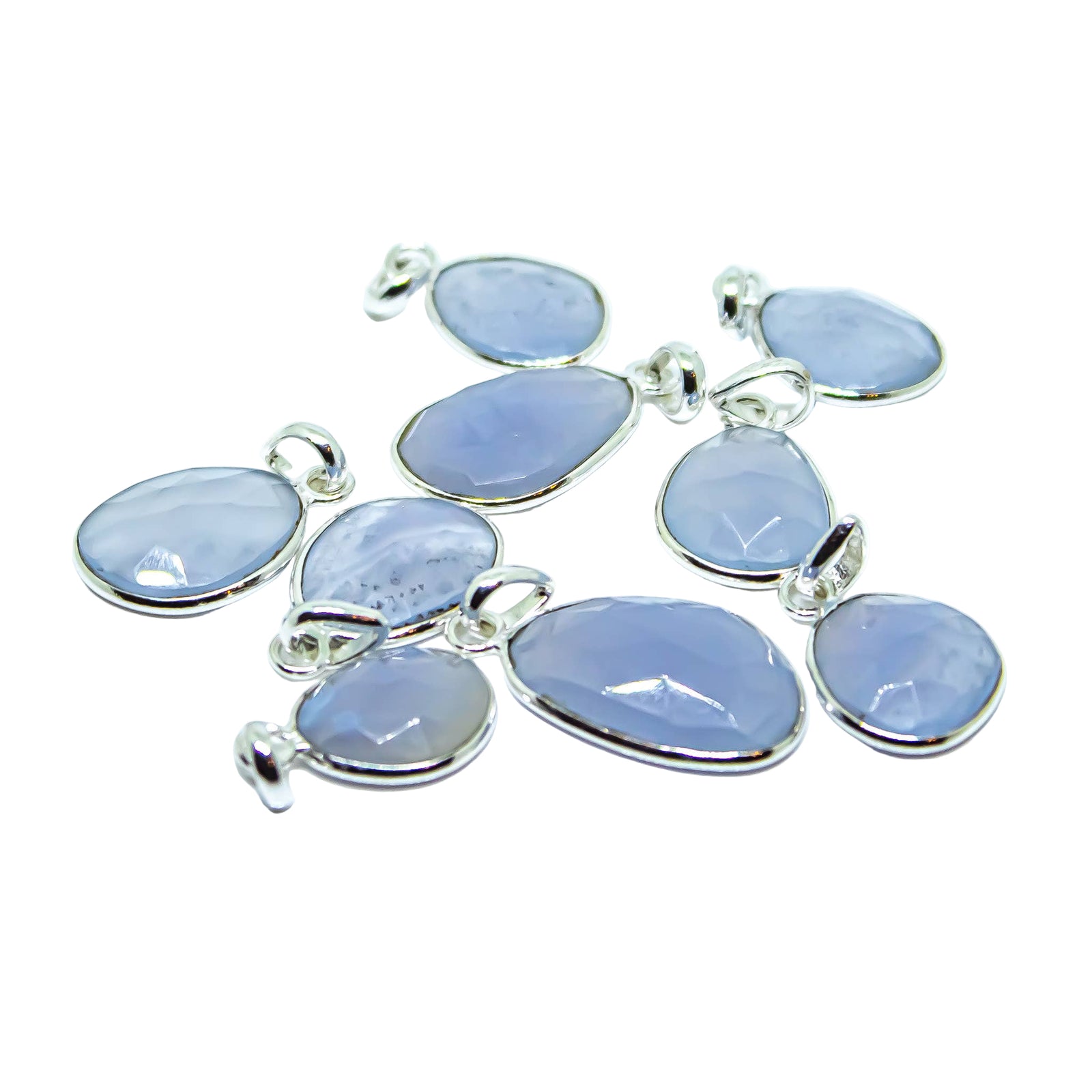 Chalcedony Gemstone Sterling Silver Pendant