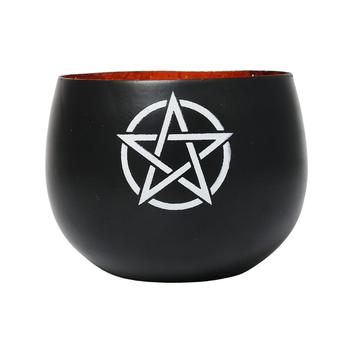 Metal Bowl Pentacle Candle Holder