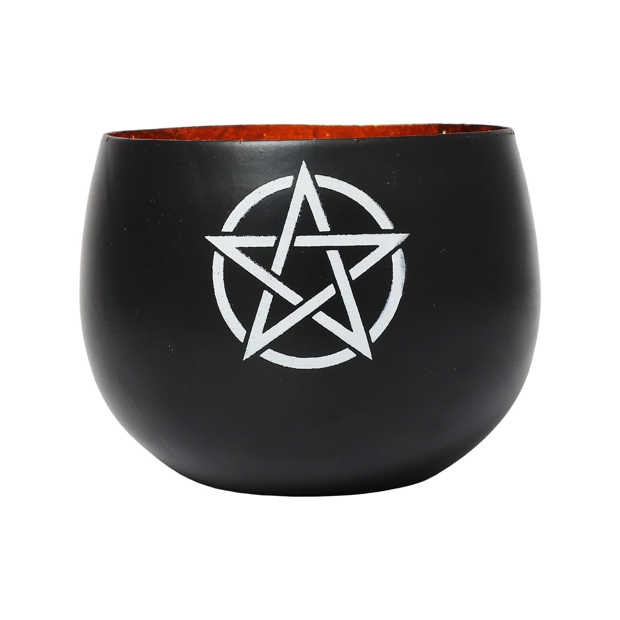 Metal Bowl Pentacle Candle Holder