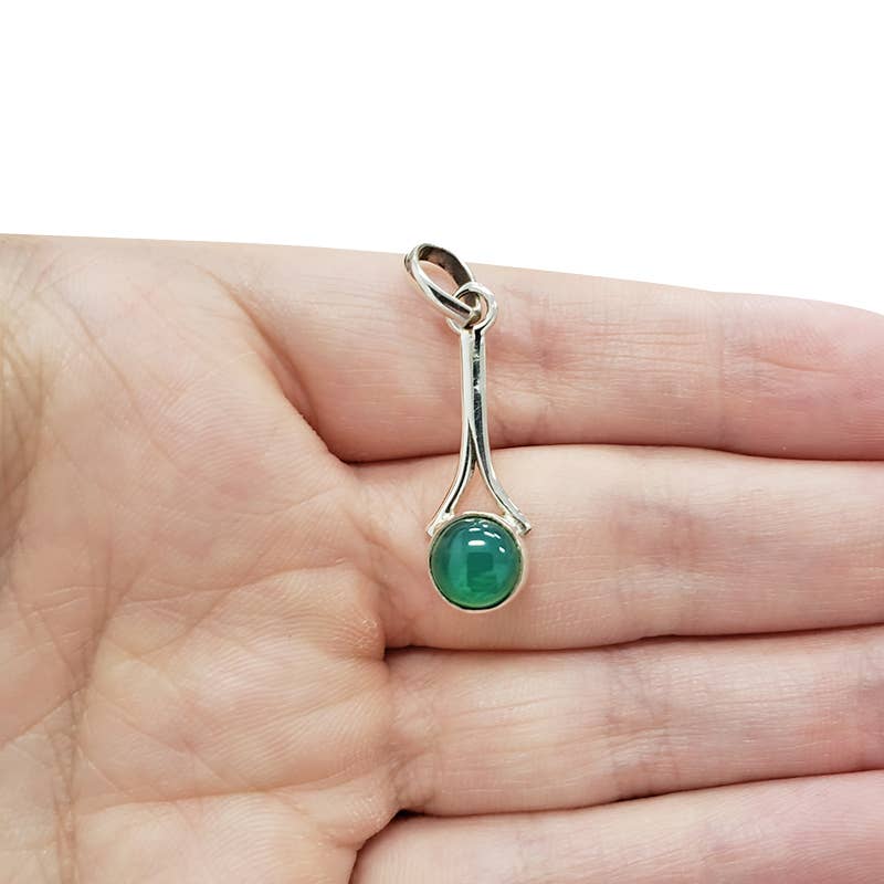 Green Onyx Sterling Silver Pendant