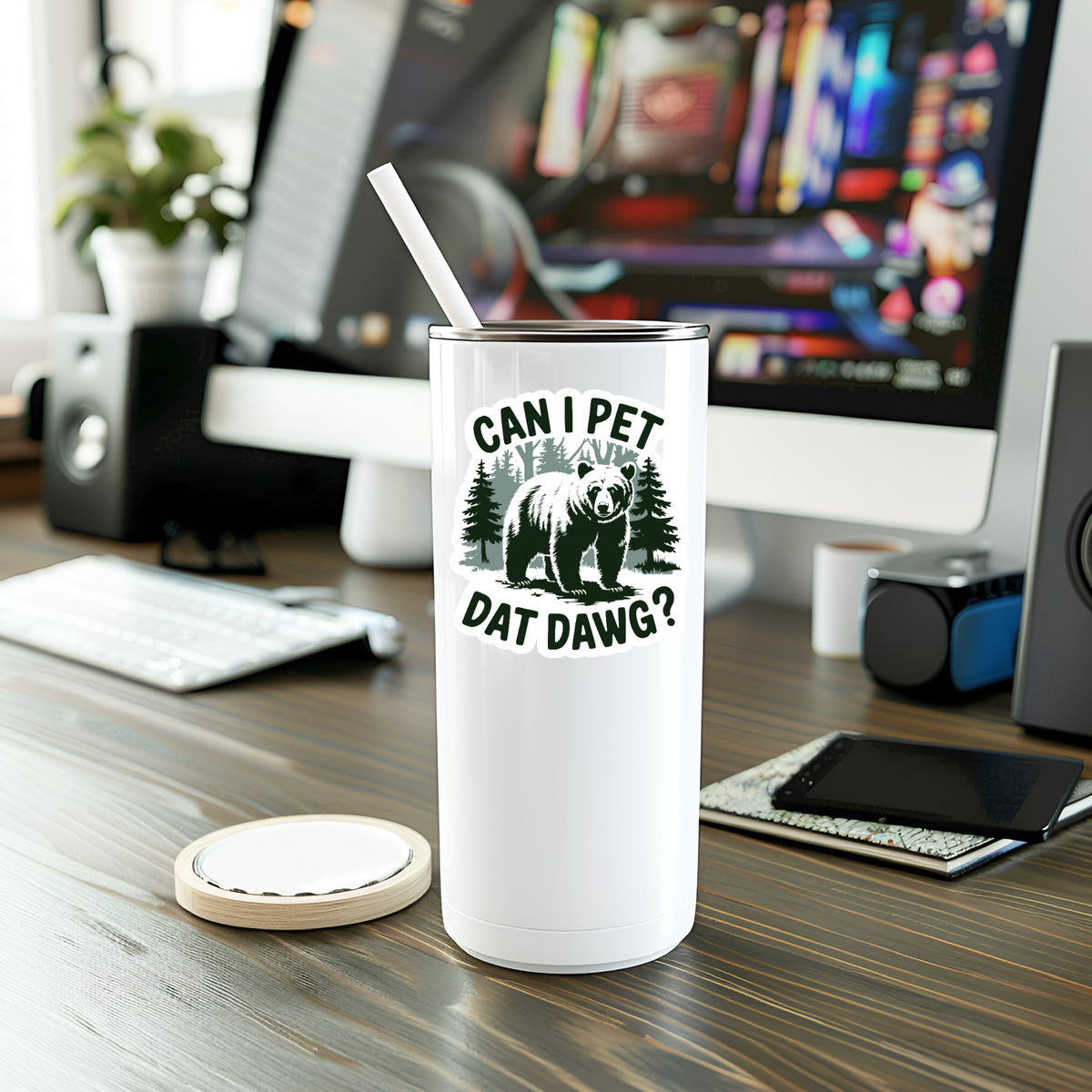 Funny Can I Pet That Dawg Vinyl Sticker