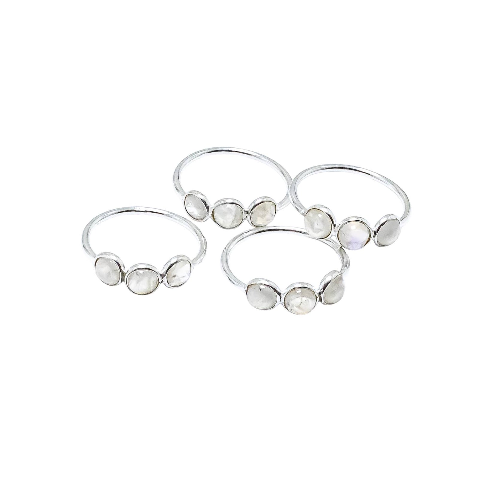 Rainbow Moonstone Gemstone Ring Sterling Silver