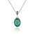 925 Silver Filigree Heart Detailed Emerald Gemstone Woman Pendant