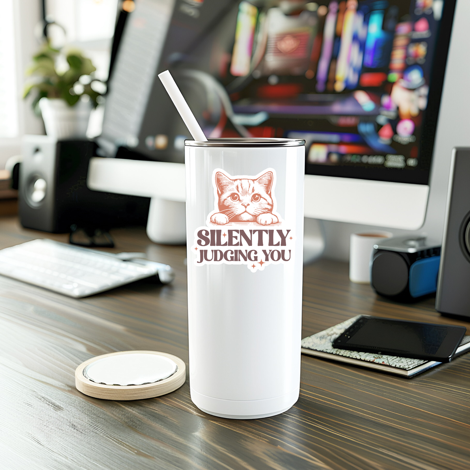 Funny Silently Judging You Vinyl Sticker