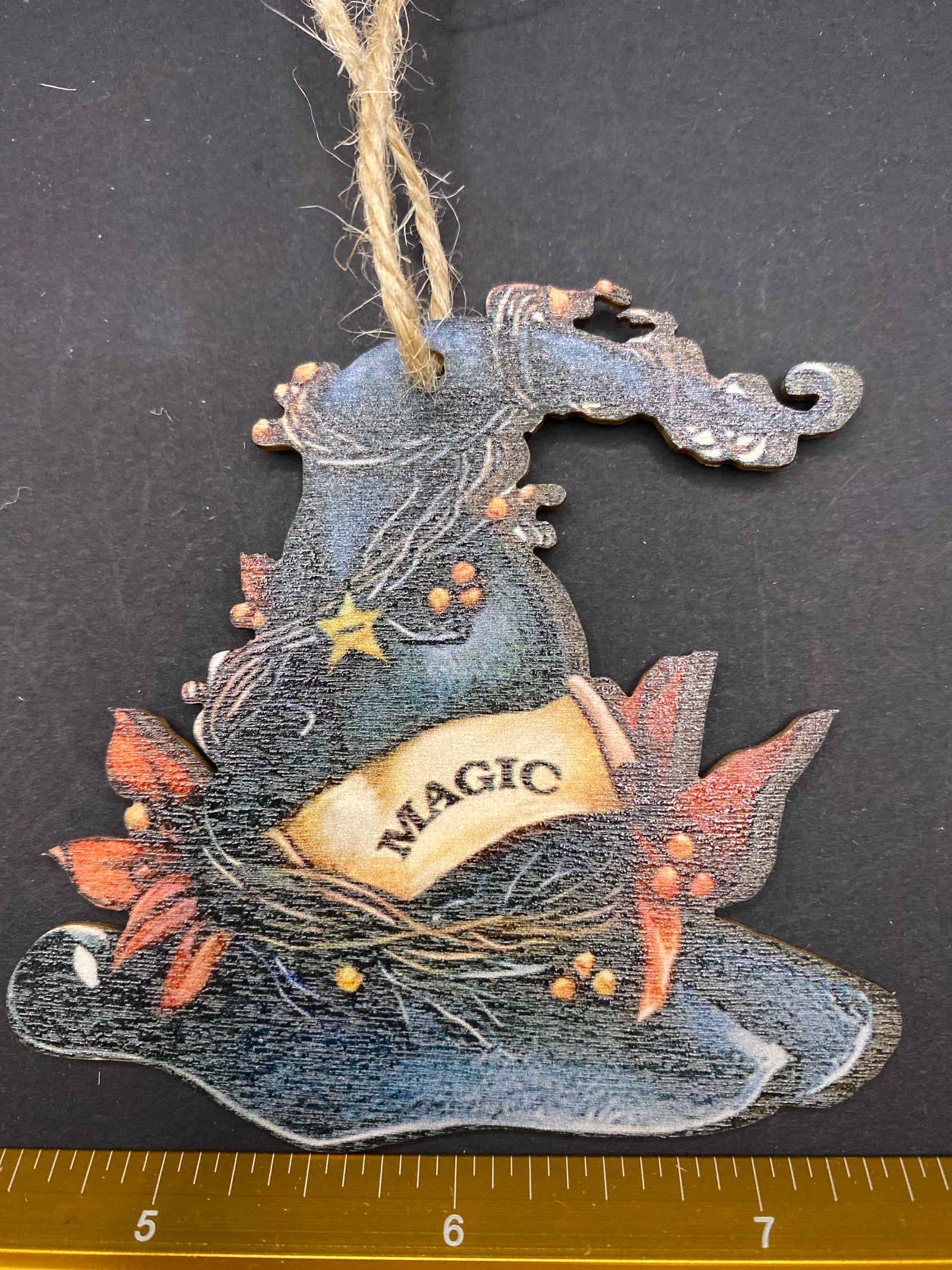 Witchy Wooden Ornament
