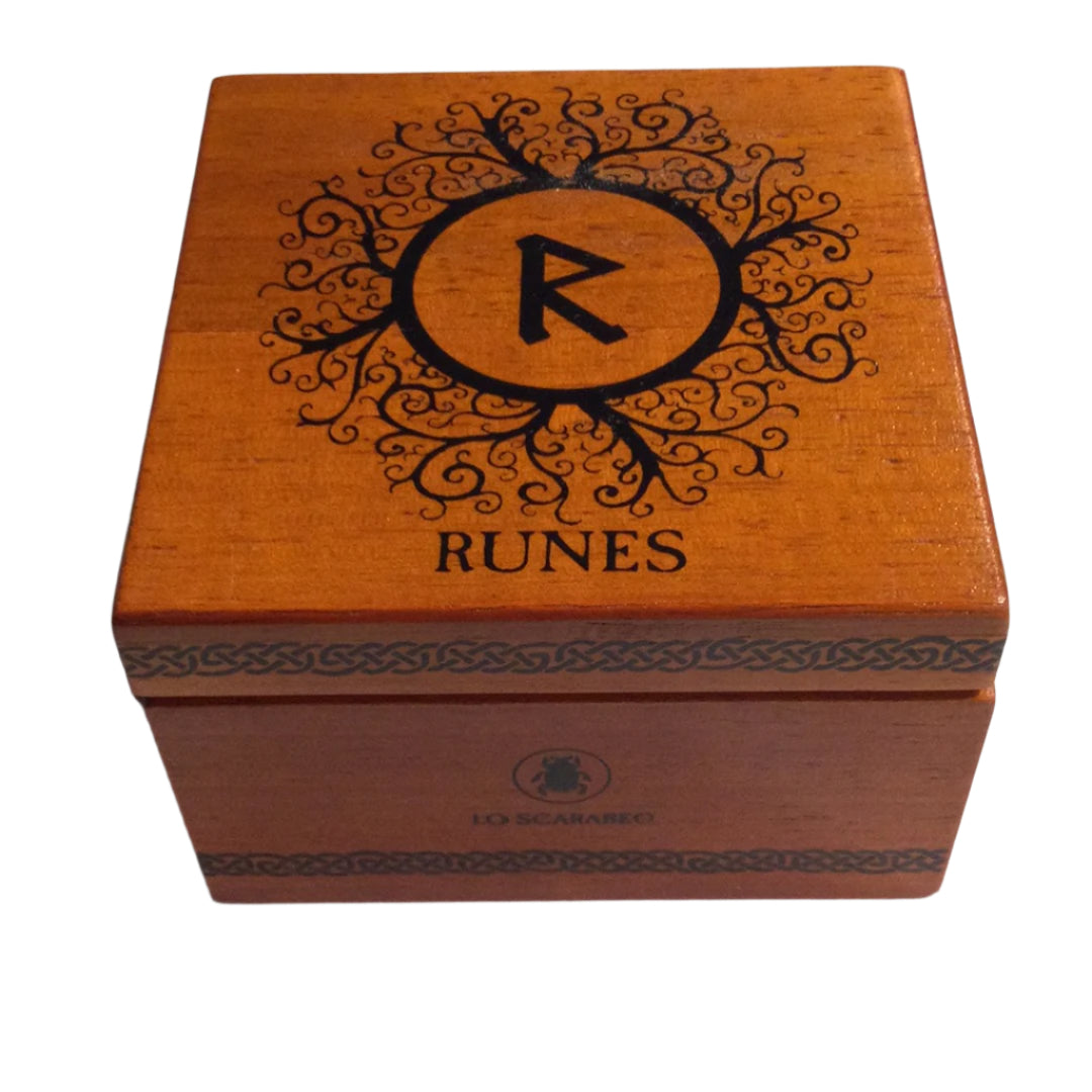 Wooden Runes in Wood Box