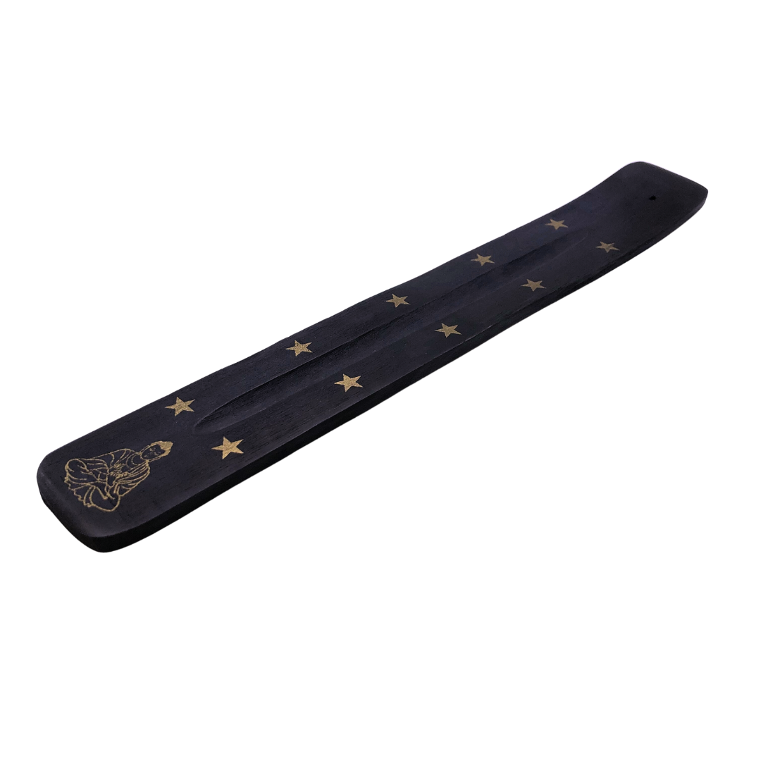 10" Black Buddha Incense Burner