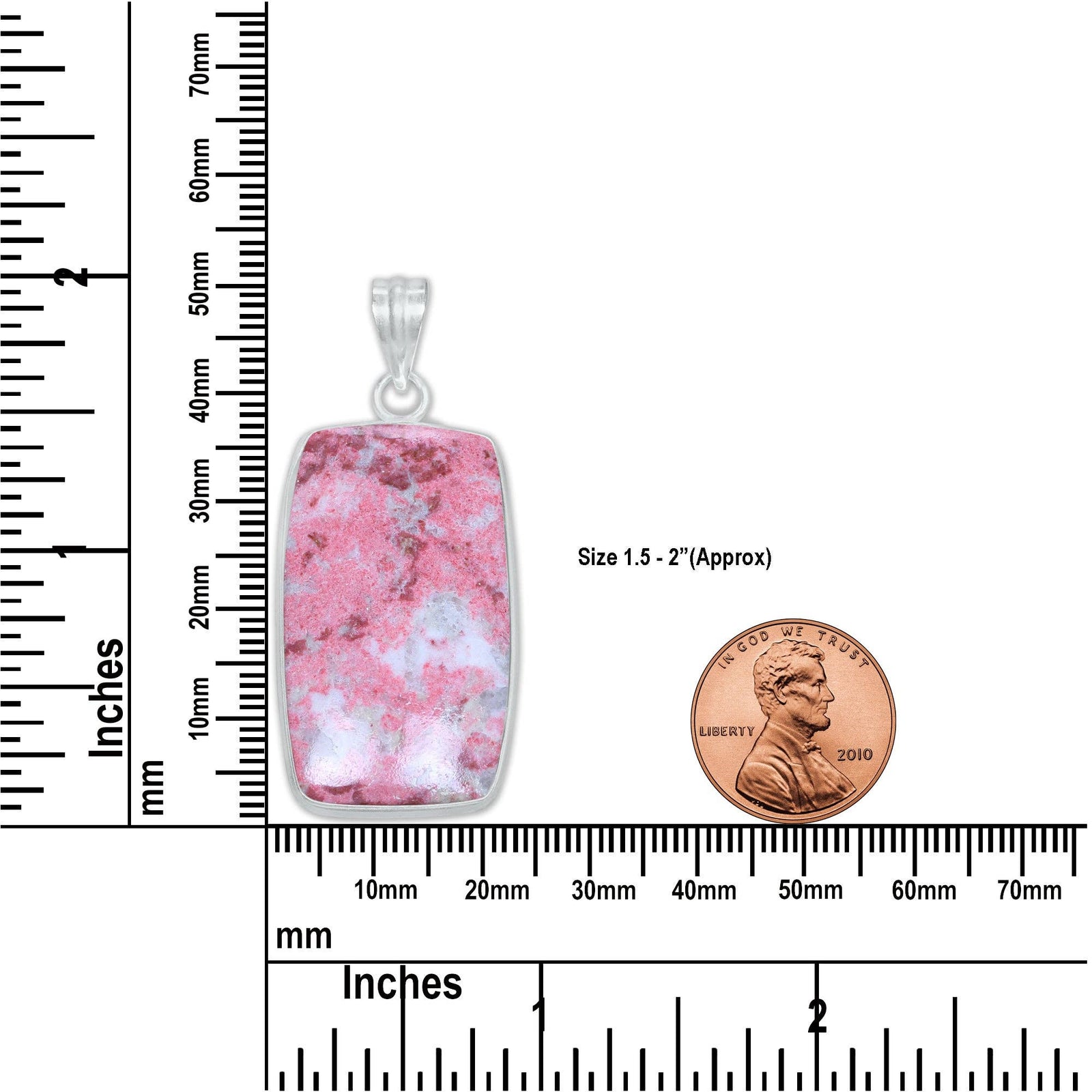 Thulite Silver-Plated Pendant