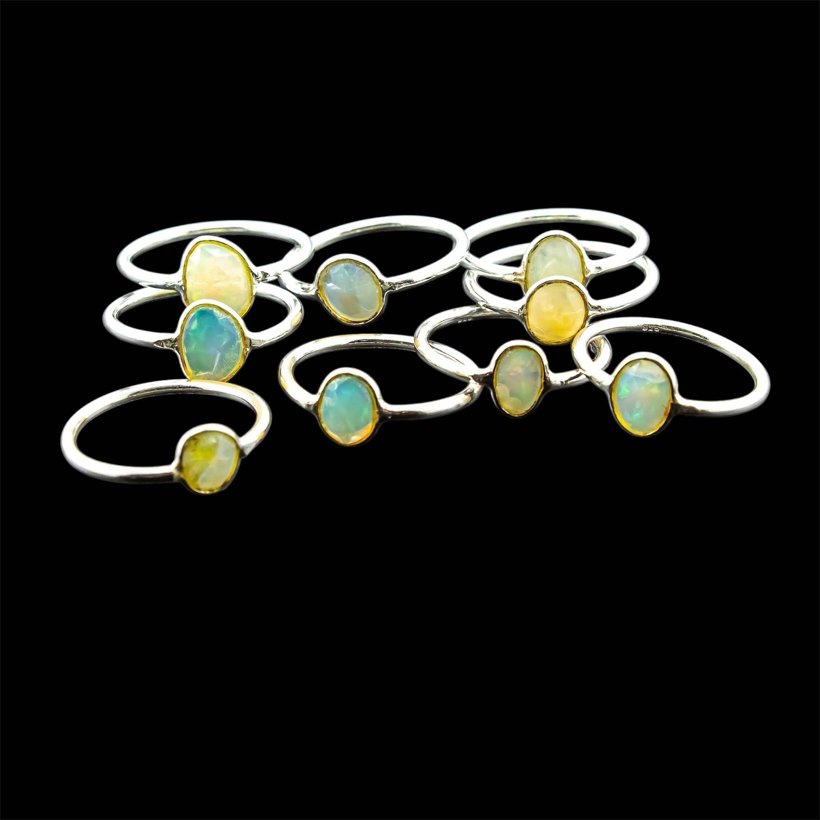Opal Ring Sterling Silver 925 Abstract