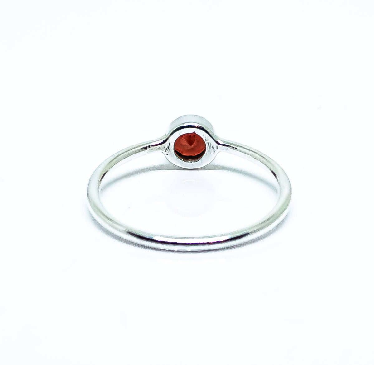 Garnet Ring Sterling Silver 925 Round