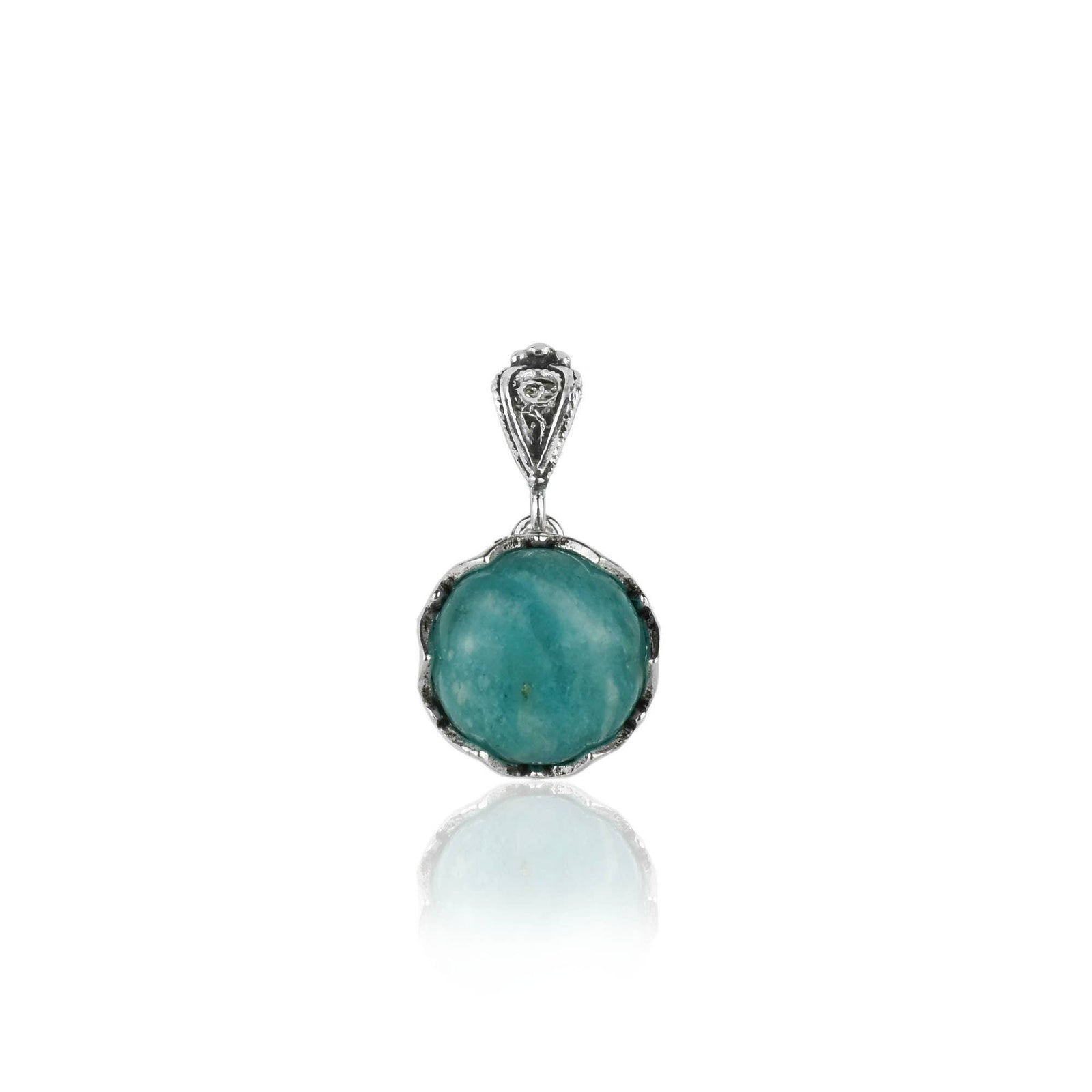 Amazonite Gemstone Sterling Silver Women`s Pendant