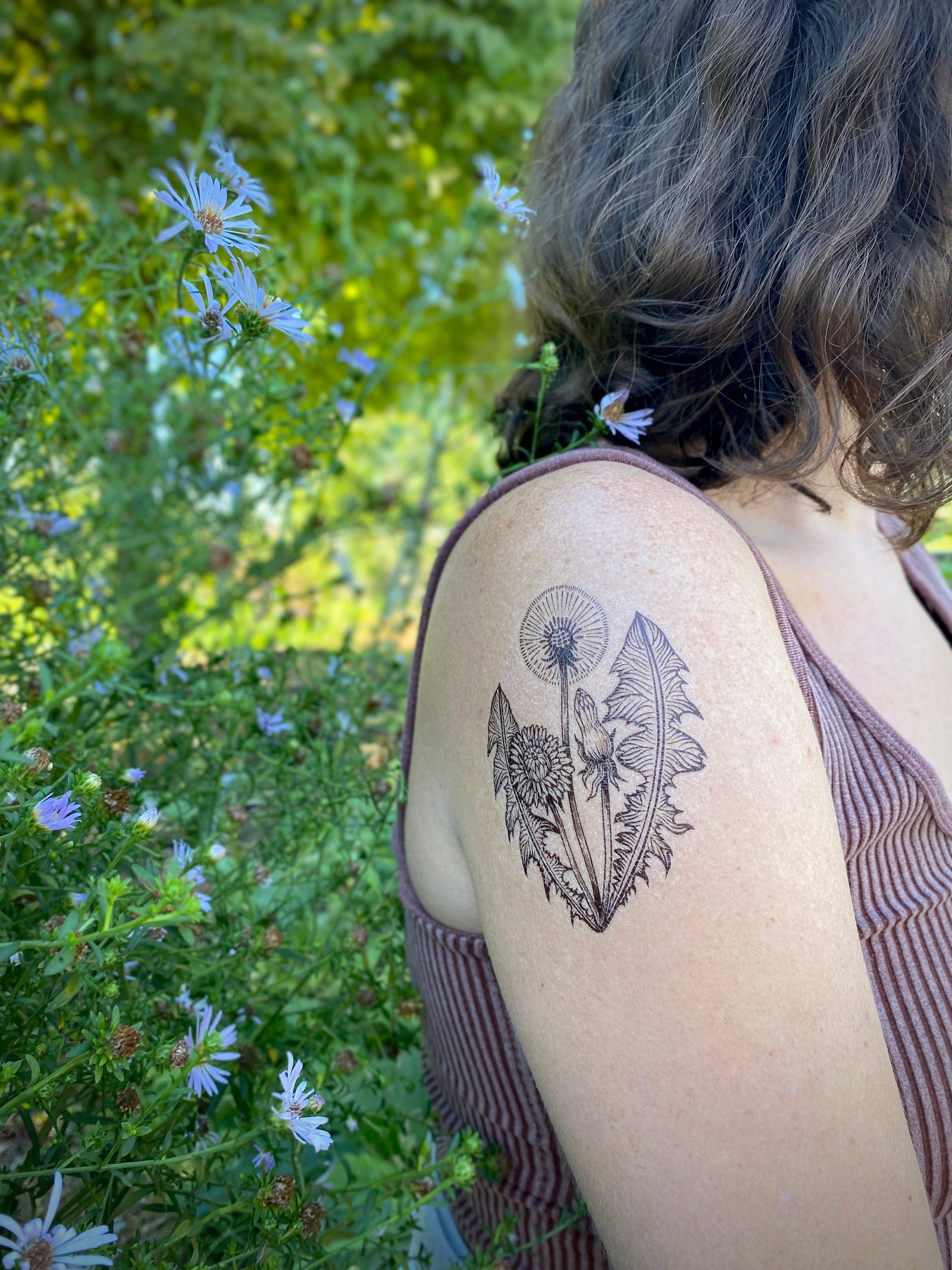 Dandelion Flower Temporary Tattoo