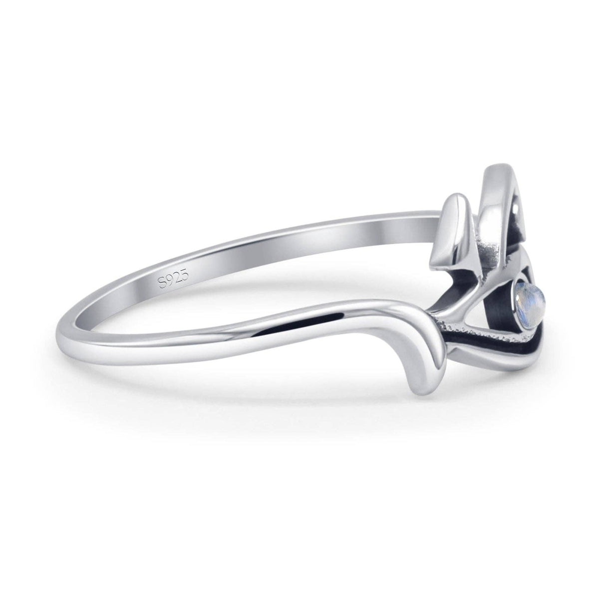 Round Moonstone Eye Of Horus Ring Sterling Silver