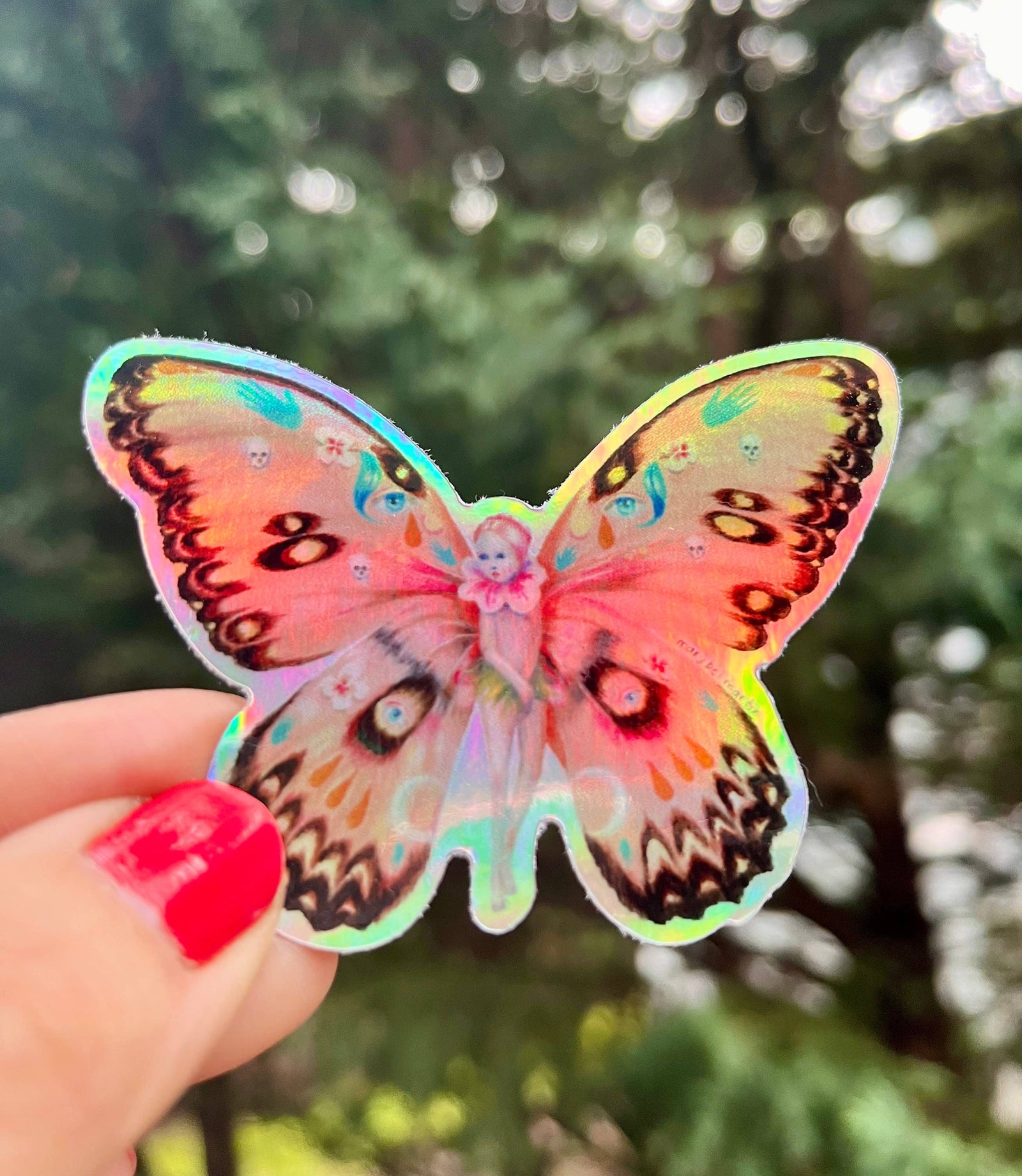 Magical Butterfly - Vinyl Holographic Sticker By Marybel Martin