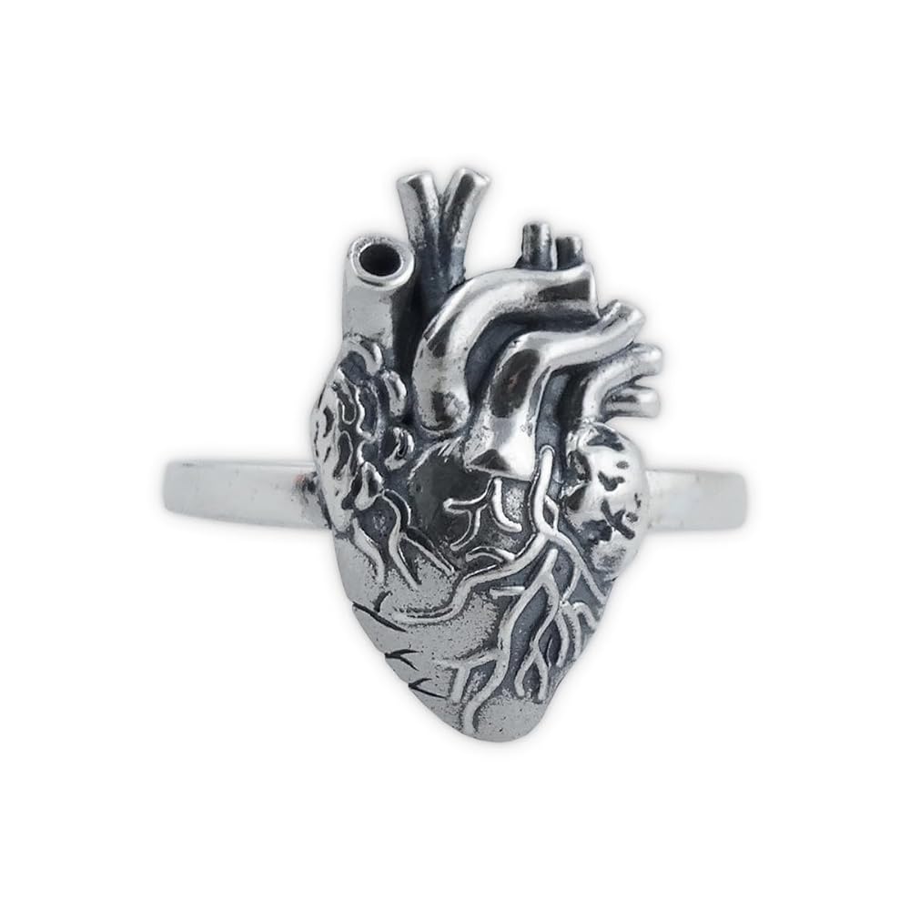 Anatomical Heart Ring Sterling Silver