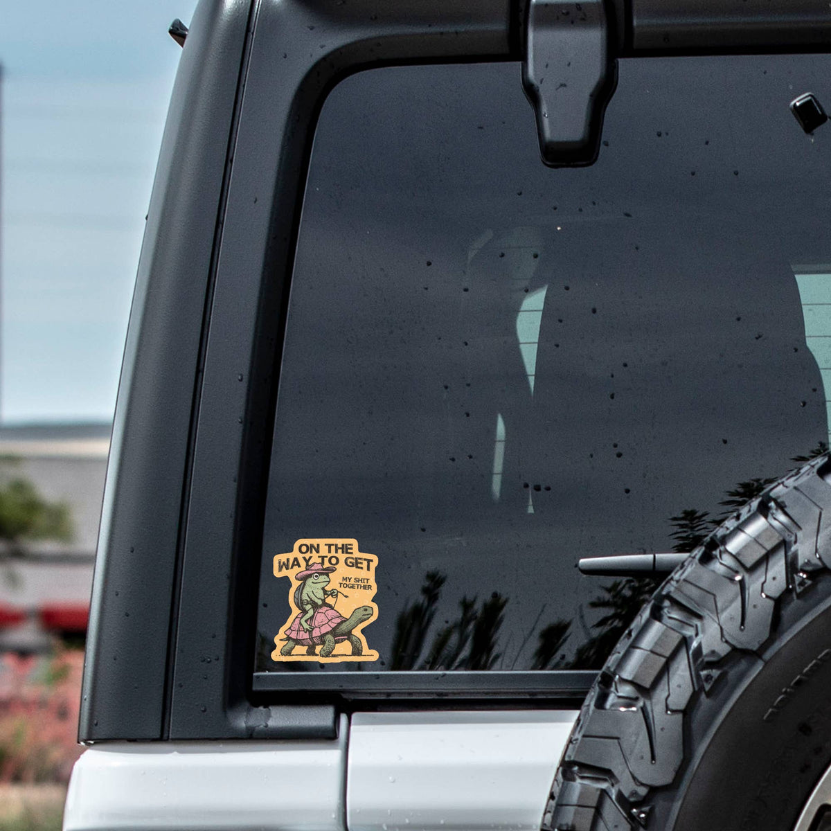 Frog Cowboy on Turtle High Quality Vinyl Sticker