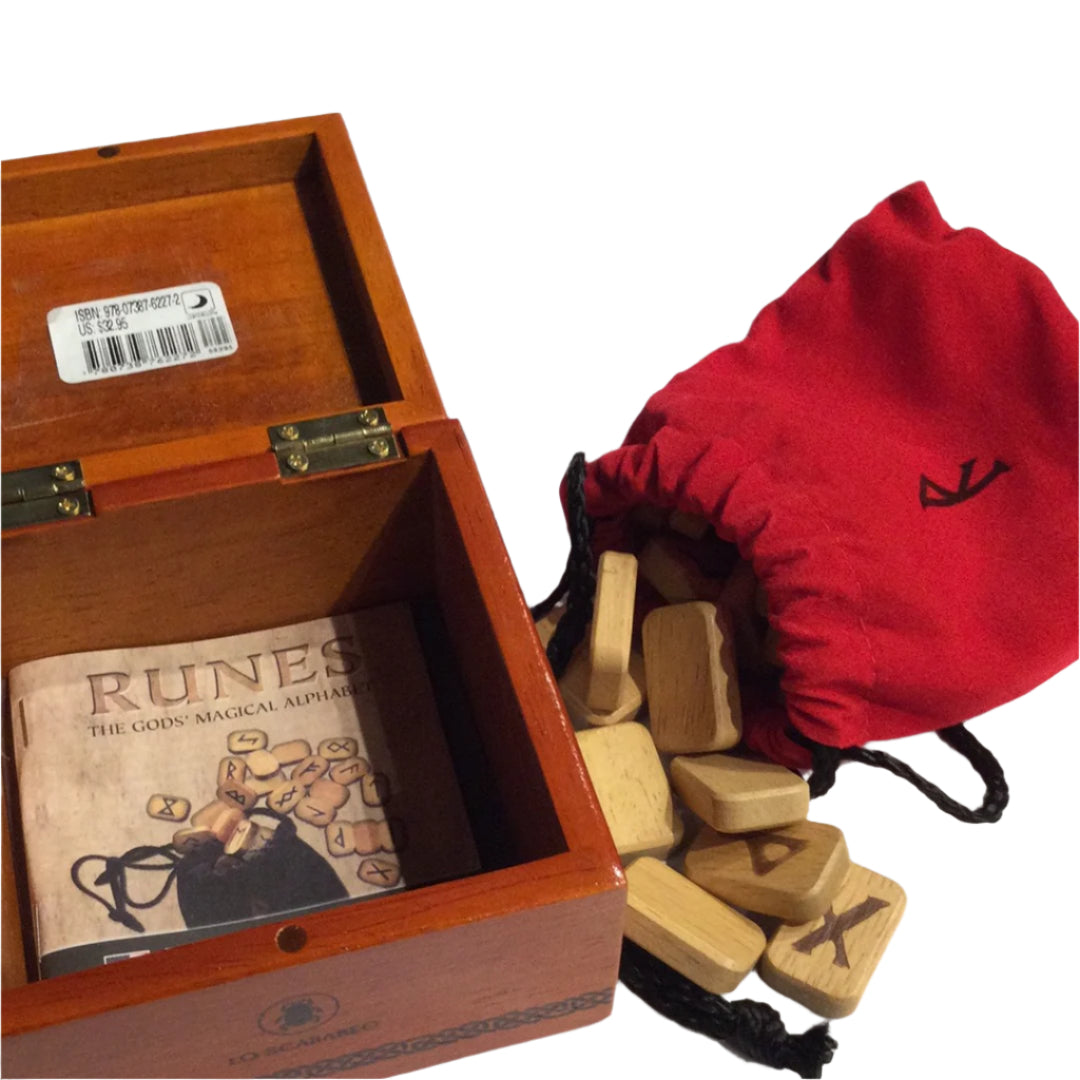 Wooden Runes in Wood Box