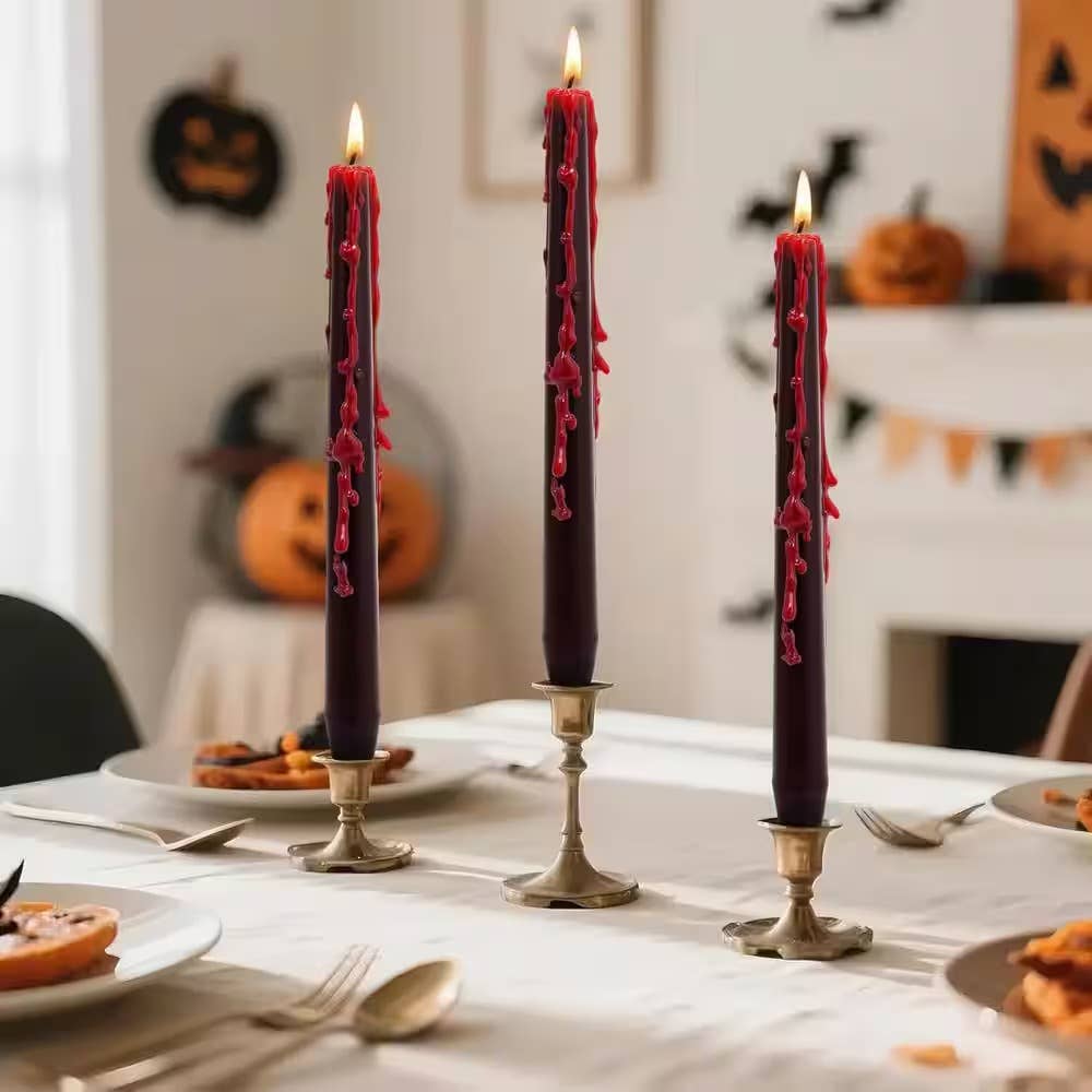 Vampire Blood Candles - Set of 4, Bleeding Candles 10”