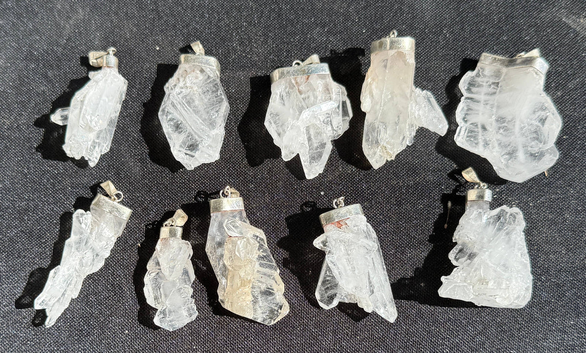 Faden Quartz Pendant with Sterling Silver Cap