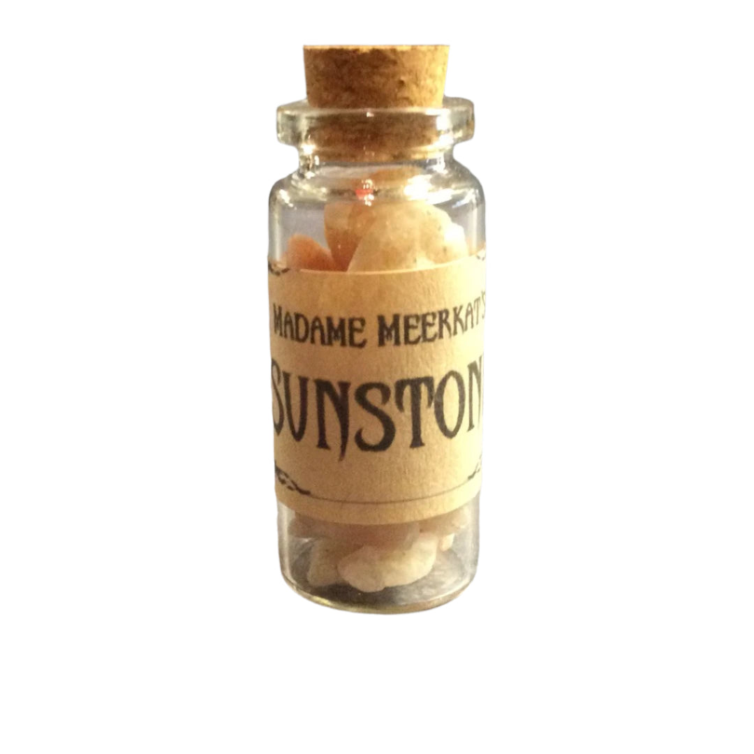 Sunstone Crystal Chips in Bottle