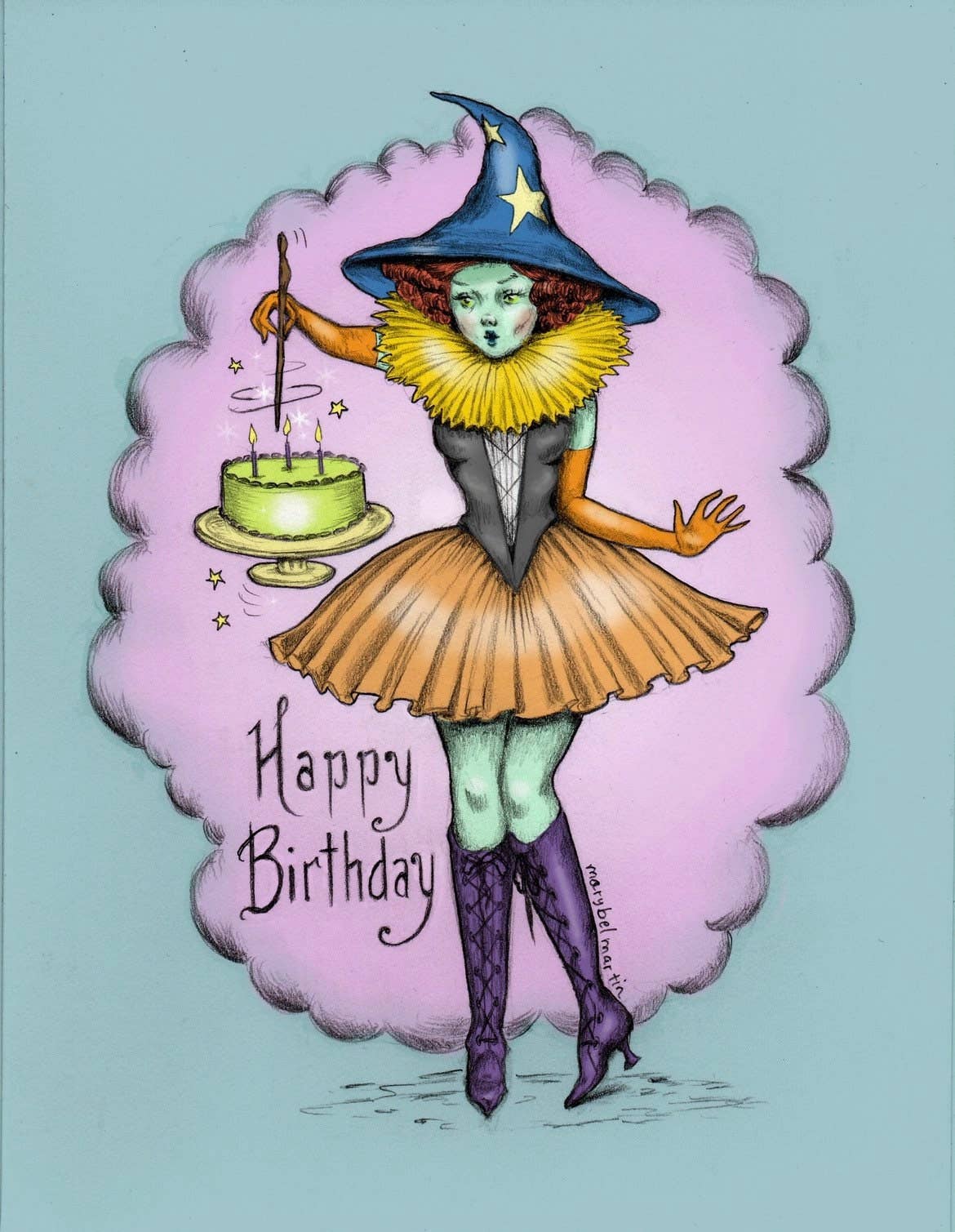Happy Birthday Witch! - Blank Greeting Card 4.5  X 6.5 "