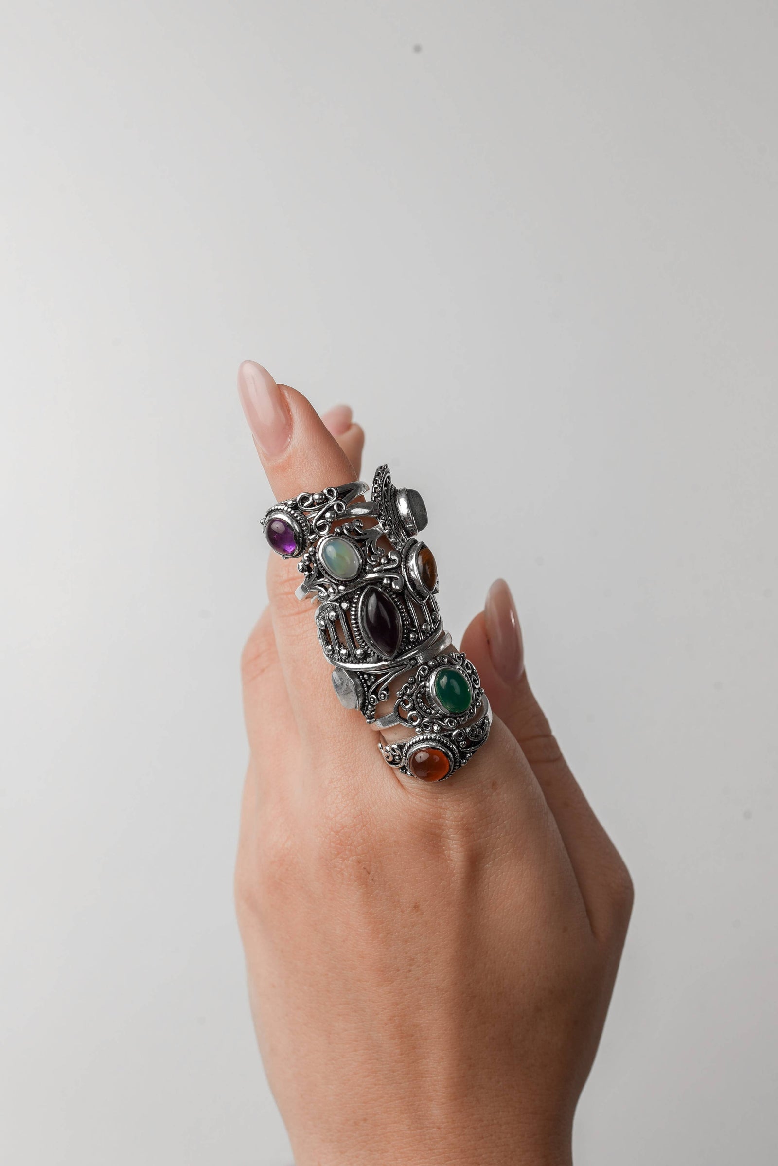 Amethyst Ring– Silver-Plated over Brass Size 7.5