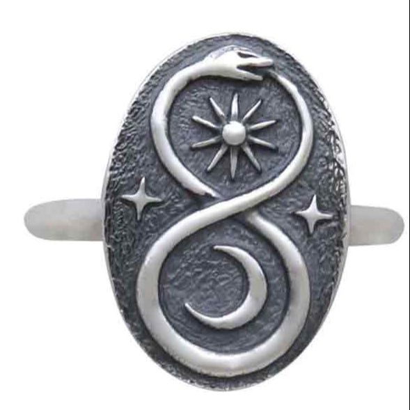 Infinity Snake Sterling Silver Ring
