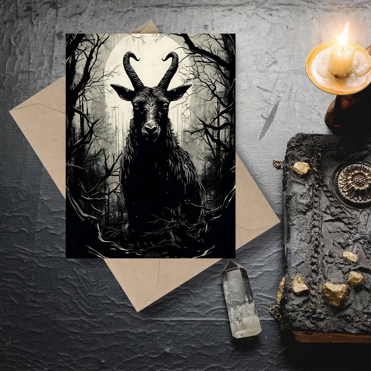 Witchy Woodcuts Greeting Cards