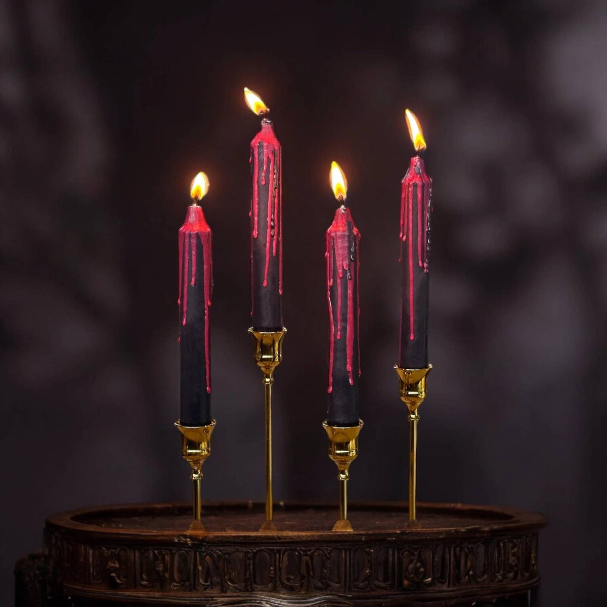 Vampire Blood Candles - Set of 4, Bleeding Candles 10”