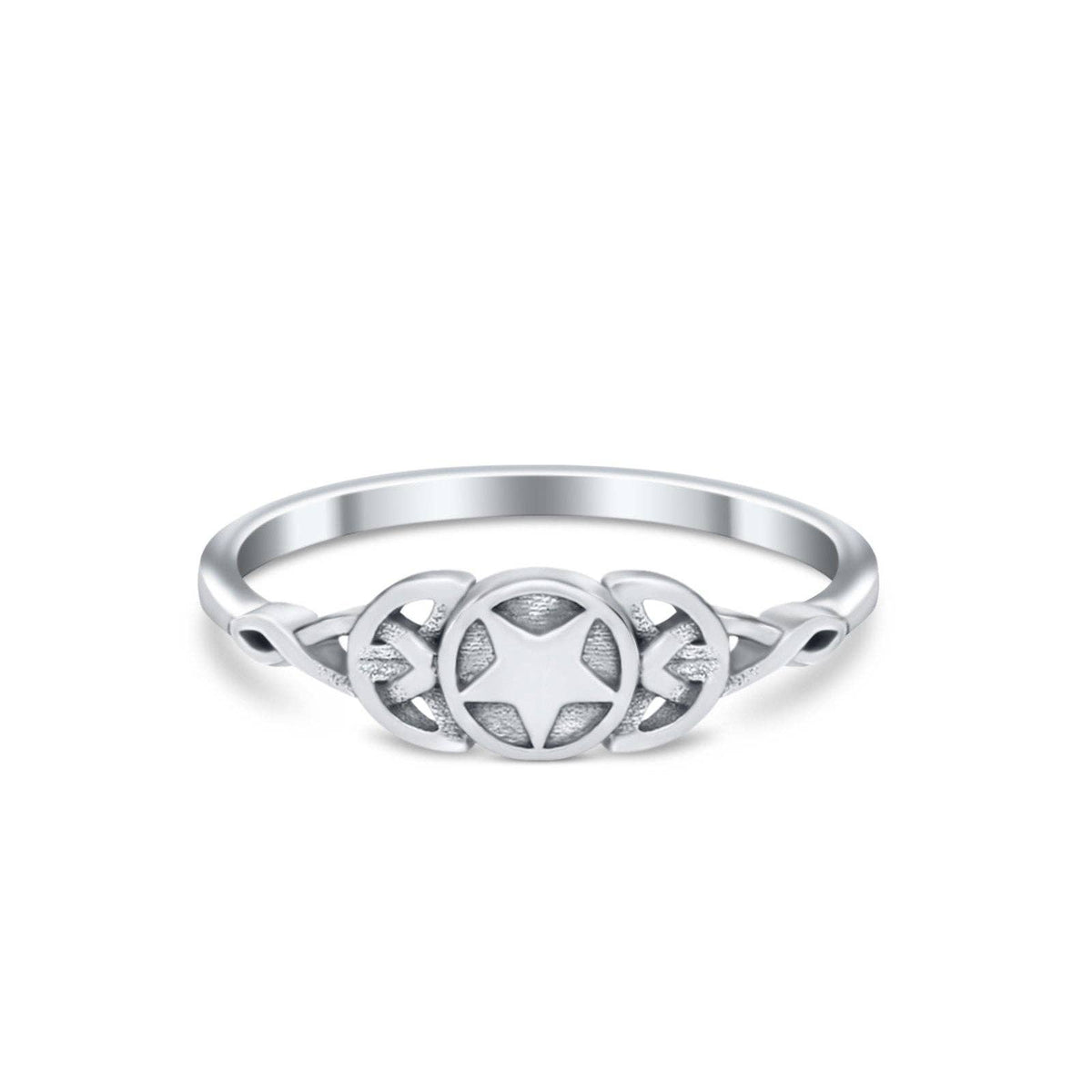 Infinity Pentagram Star Oxidized Ring Sterling Silver