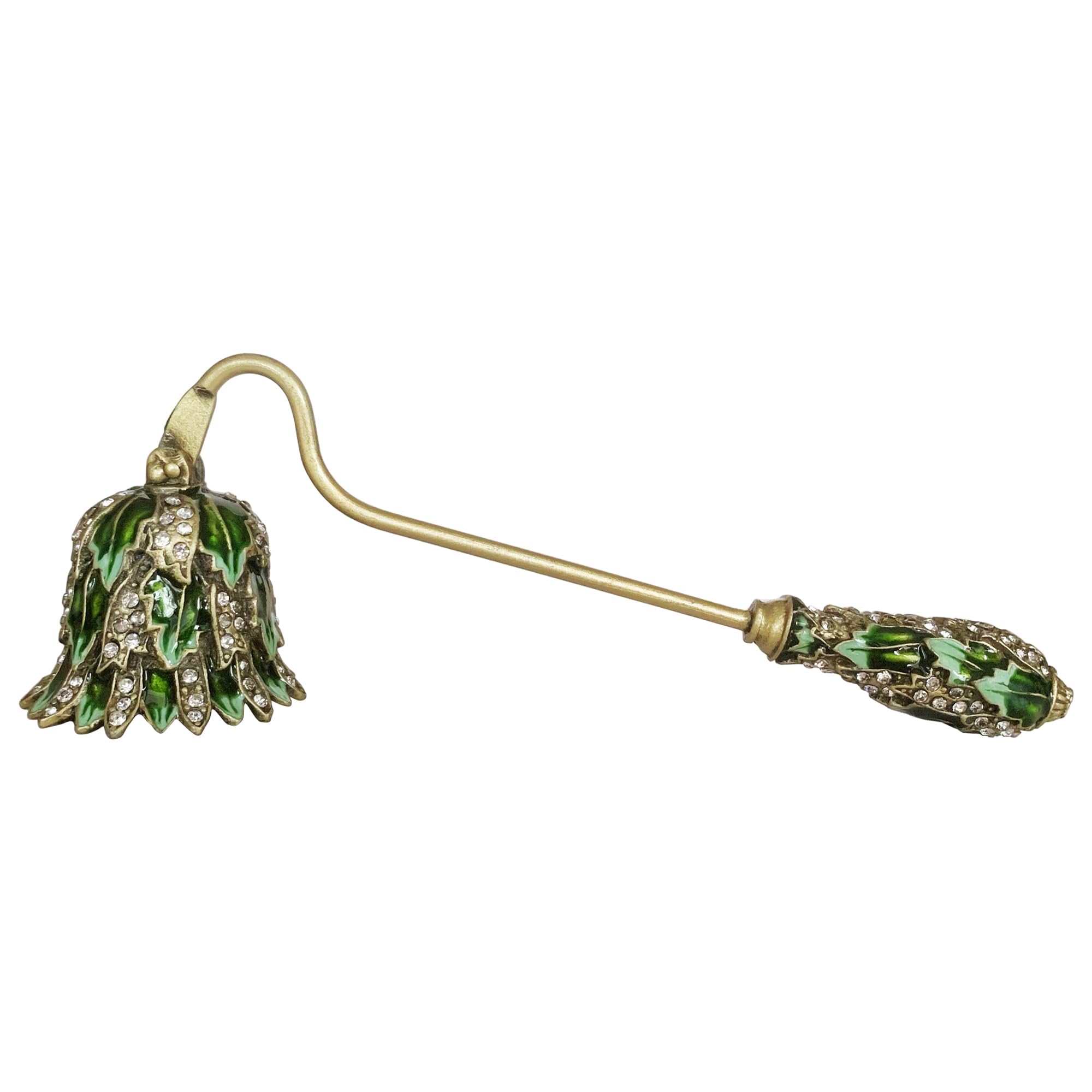 Ornate Brass Candle Snuffer - Leaves