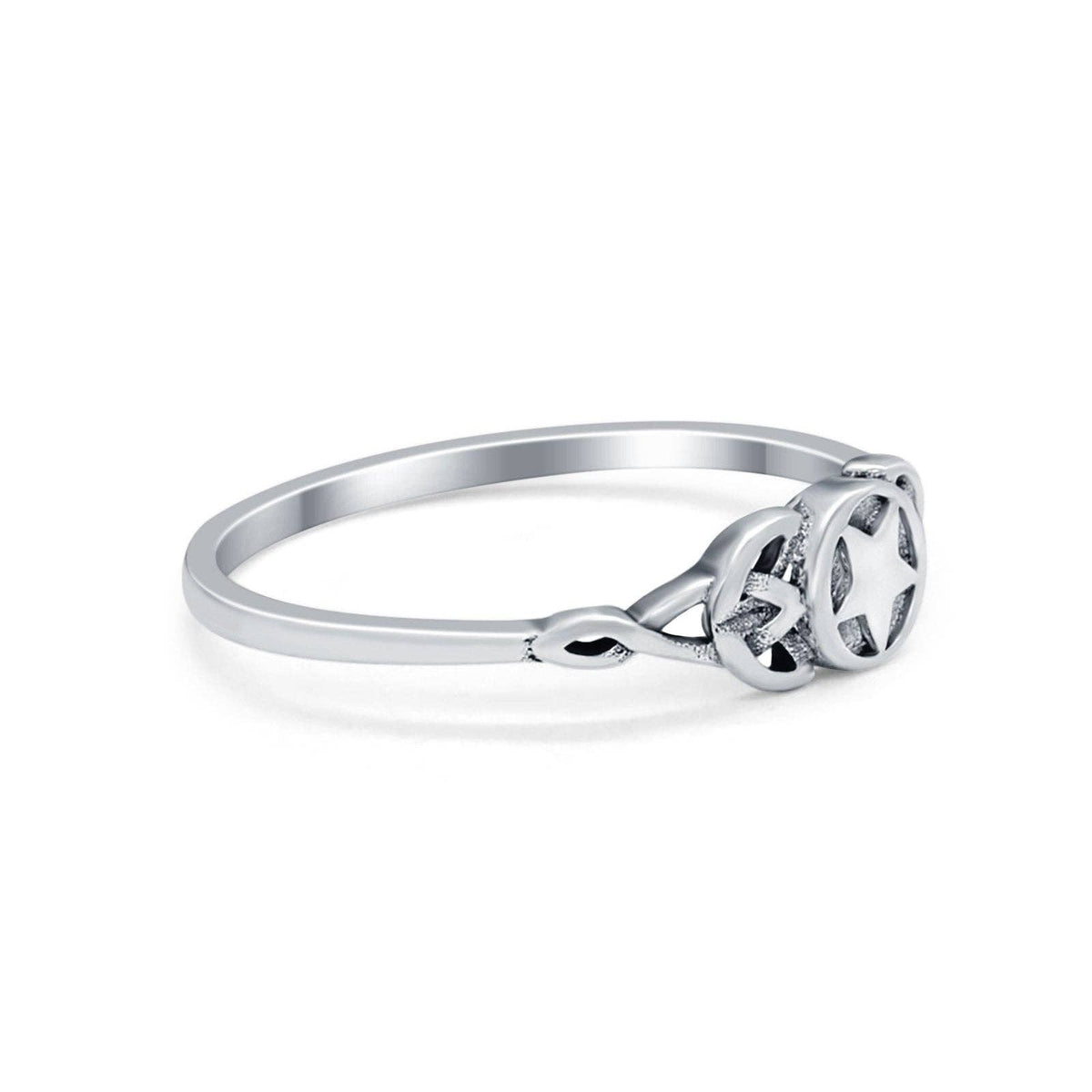 Infinity Pentagram Star Oxidized Ring Sterling Silver