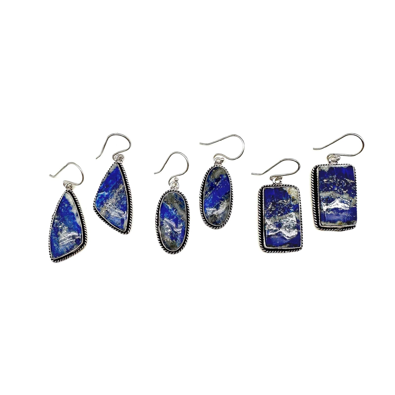 Kashi Semiprecious Large Stone Earrings - Lapis