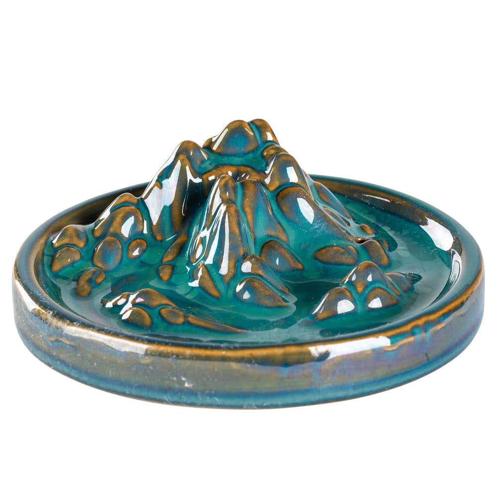 Ceramic Mountain Backflow Incense Burner - Black