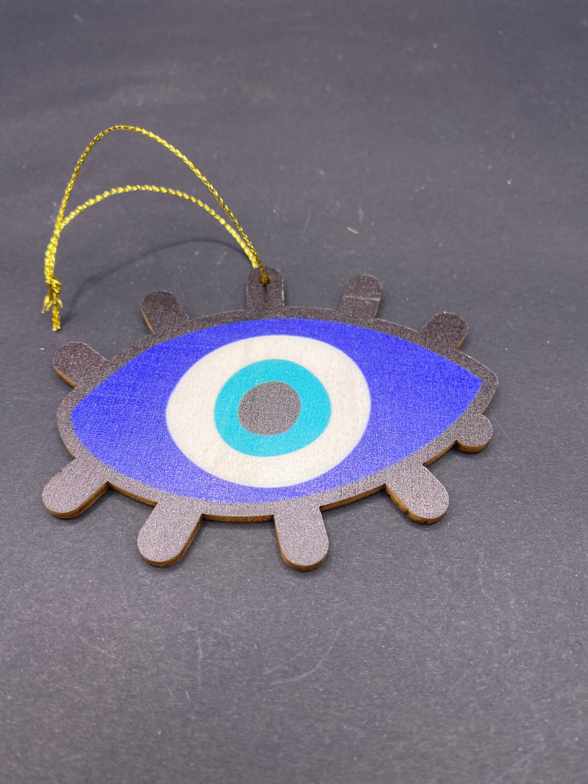Wooden Evil Eye Ornament
