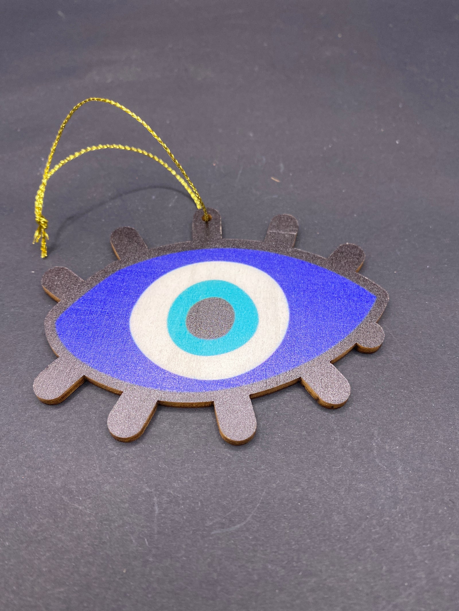 Wooden Evil Eye Ornament