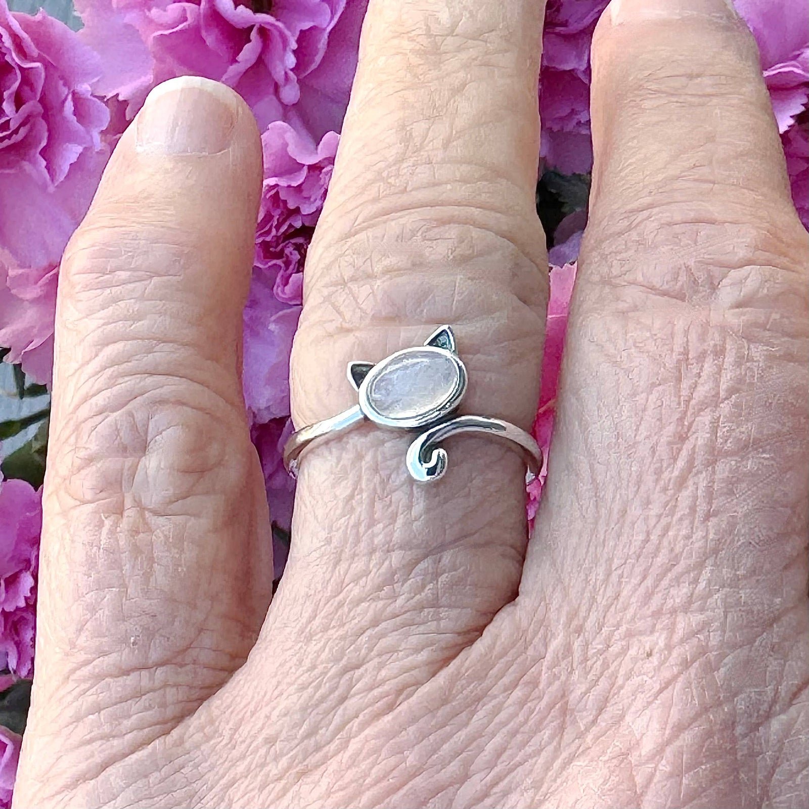 Cat with Moonstone Ring